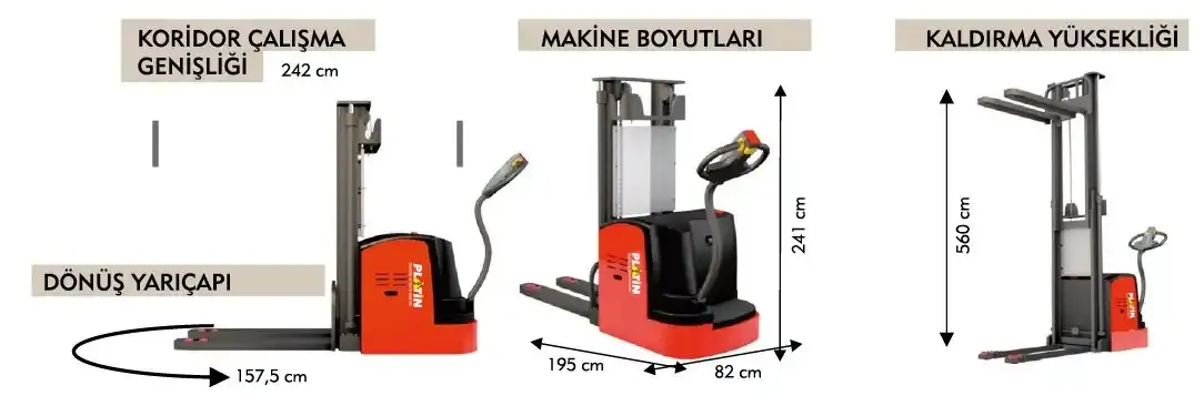 CDD 1.5 Ton 5.6 Metre Akülü İstif Makinesi