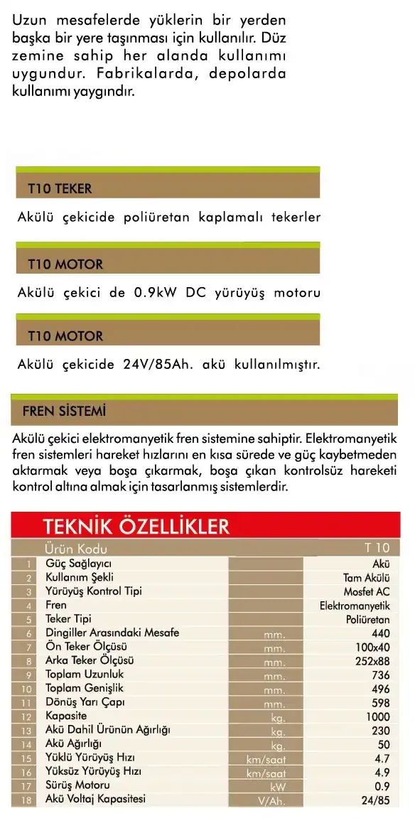 T10 Akülü Çekici