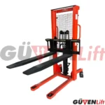 GUVEN 1.5 Ton Manuel İstifleme Makinesi Çatal Ayarlı