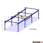 4 Ayak Sabit Portal Vinç Sistemi 1 - 10 Ton Arası