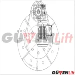 Guven Elektrikli Dönerli Pergel Vinç - Görsel 5