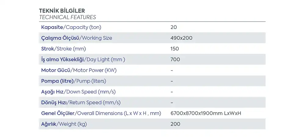 hd20 hidrolik pres teknik