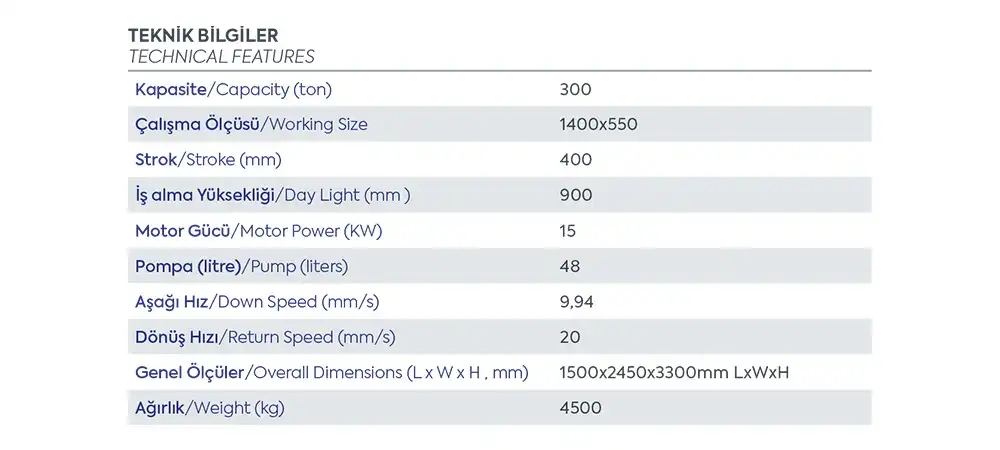 hd300 hidrolik pres teknik
