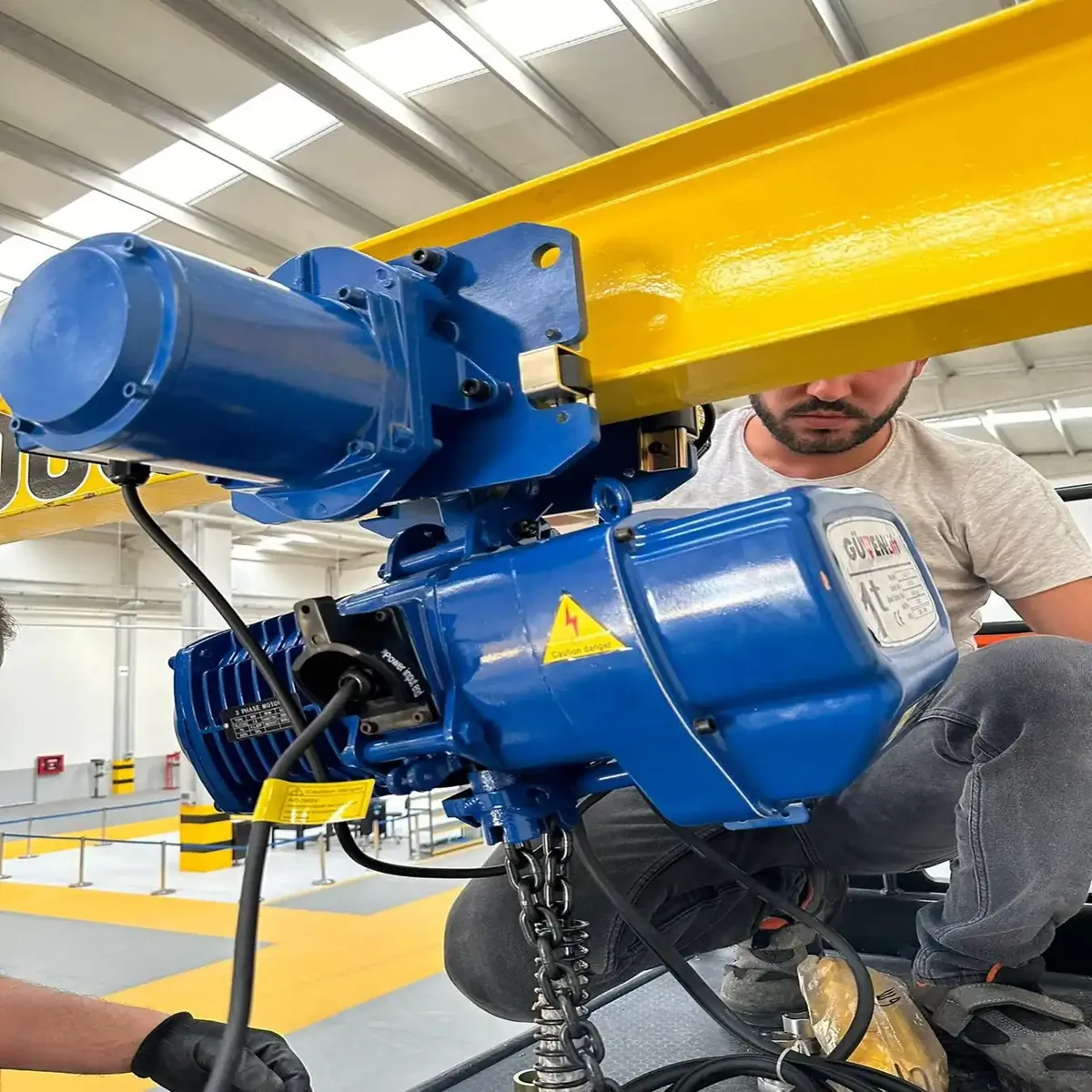 1 Ton Monoray Zincirli Vinç 380 Volt - Görsel 6