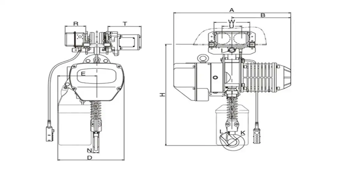 1 Ton Monoray Zincirli Vinç 380 Volt 1 monoray zincirli vinc teknik